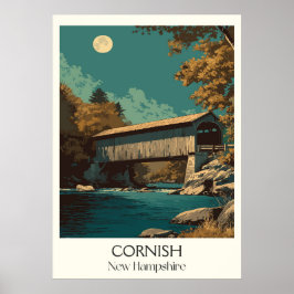 Cornish New Hampshire Overdekte Brug Poster