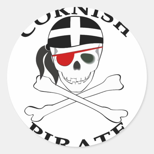 Cornish Pirate 1 Ronde Sticker (Voorkant)