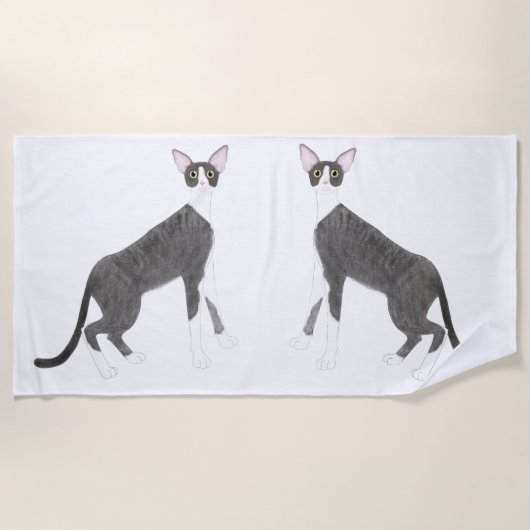 Cornish Rex Beach Towel Strandlaken (Voorkant)