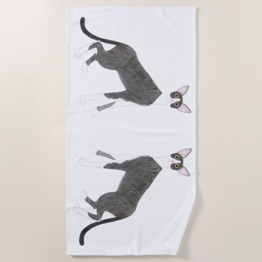 Cornish Rex Beach Towel Strandlaken (Voorkant)