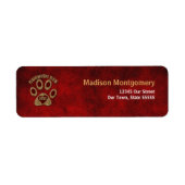 Cornish Rex Cat Breed Red Adres Etiket (Voorkant)