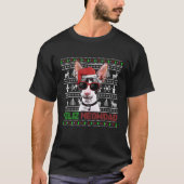 Cornish Rex Cat Feliz Meowidad Funny Kerstmis T-shirt (Voorkant)