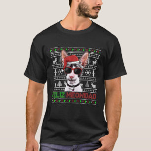 Cornish Rex Cat Feliz Meowidad Funny Kerstmis T-shirt