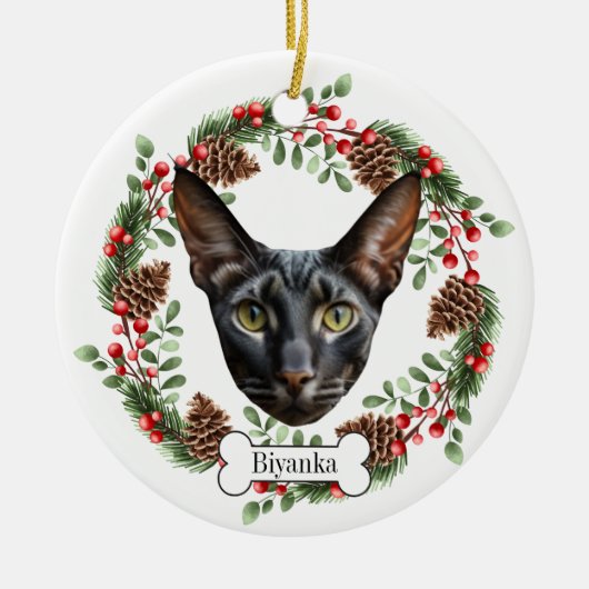 cornish rex cat keramisch ornament (Voorkant)