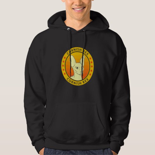 Cornish Rex Cat Portrait Hoodie (Voorkant)