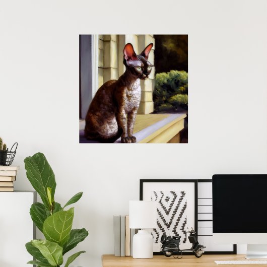 Cornish Rex Cat Poster (Thuiskantoor)