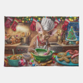 Cornish Rex Holiday Baking: Feestelijke Kerst Theedoek (Horizontaal)