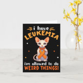 Cornish Rex Ik heb leukemie en mag het raar doen Kaart (Gele Bloem)