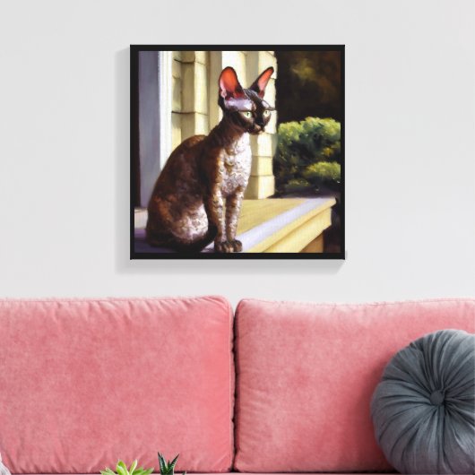 Cornish Rex kat Canvas Afdruk (Insitu (Woonkamer))