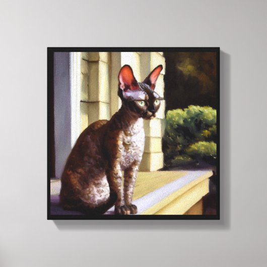 Cornish Rex kat Canvas Afdruk (Voorkant)