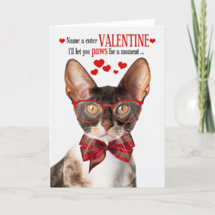 Cornish Rex Kat Feline Humor Valentijnsdag Feestdagen Kaart