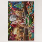 Cornish Rex Kerstbakken: Festive Kerstmis Legpuzzel (Verticaal)