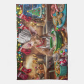 Cornish Rex Kerstbakken: Festive Kerstmis Theedoek (Verticaal)