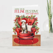 Cornish Rex Kerstmis Kat FELINE Feestelijk Feestdagen Kaart (Voorkant)