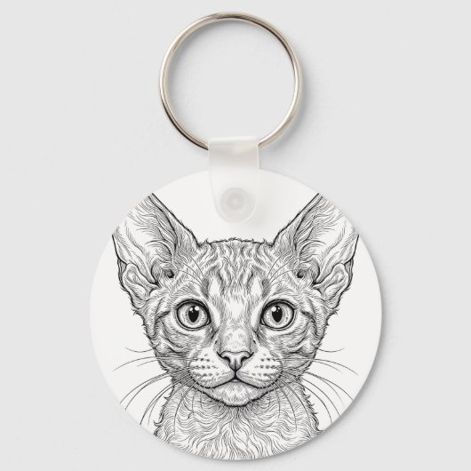 Cornish Rex Kitten Sleutelhanger (Voorkant)