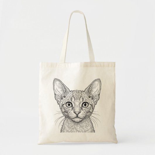 Cornish Rex Kitten Witte Tas (Voorkant)