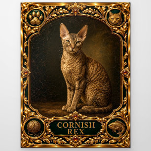 Cornish Rex, met juwelen bewerkt erfstuk Briefkaart