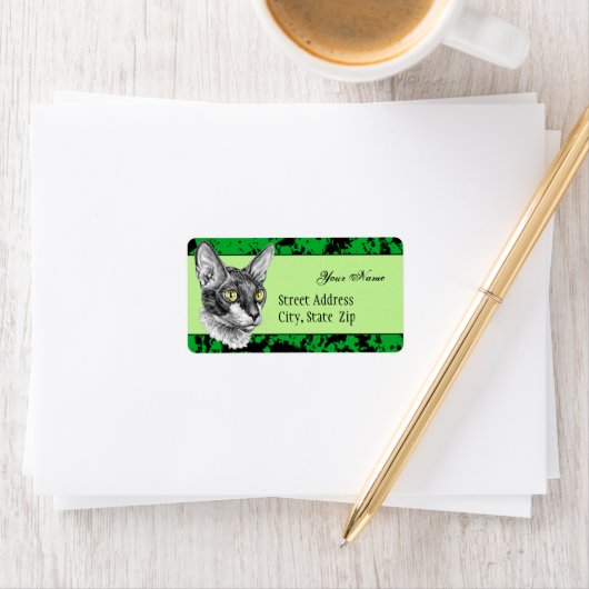 Cornish Rex Sketch Etiket (Insitu)