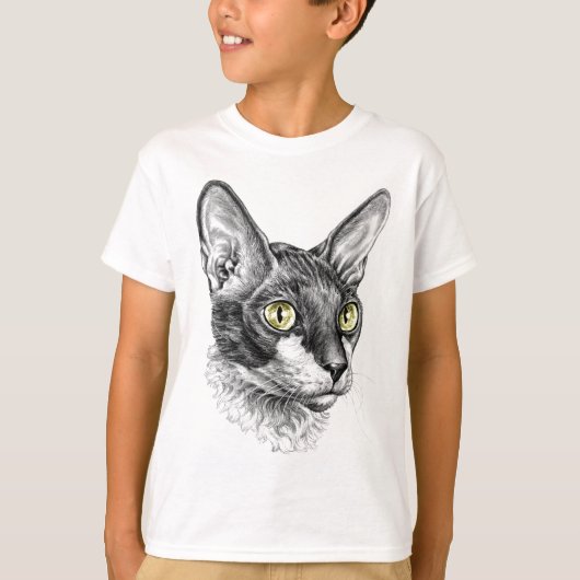 Cornish Rex Sketch T-shirt (Voorkant)