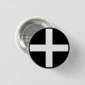 Cornish St Piran-vlag Ronde Button 3,2 Cm (Voorkant /achterkant)