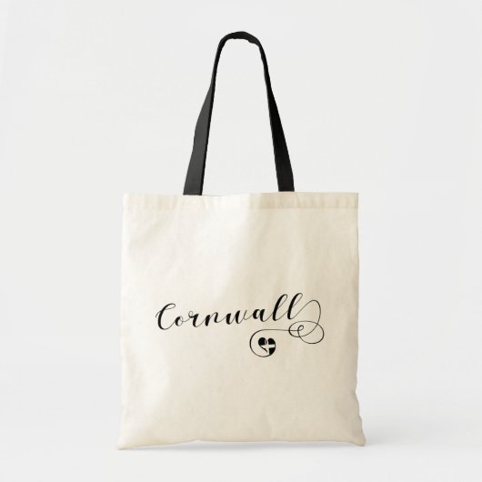 Cornish St. Piran's vlag in Heart, Cornwall Tote Bag (Voorkant)