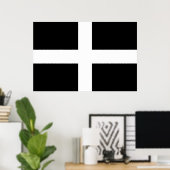 Cornish vlag (Cornwall) (Graafschap van Engeland,  Poster (Thuiskantoor)