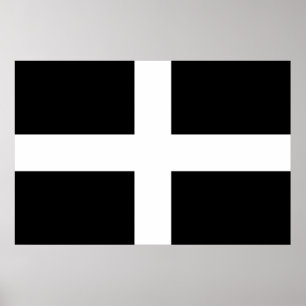 Cornish vlag (Cornwall) (Graafschap van Engeland,  Poster