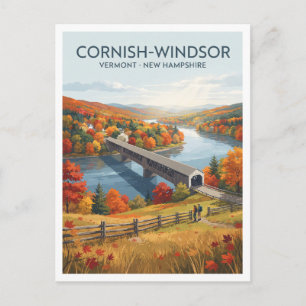 Cornish-Windsor Overdekte Brug Vermont Reis Briefkaart