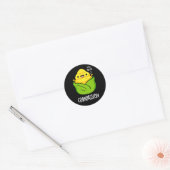 Cornpassision Funny Compassionate Corn Pun Dark BG Ronde Sticker (Envelop)