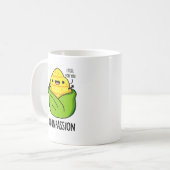 Cornpassision Funny Compassionate Corn Pun Koffiemok (Voorkant links)