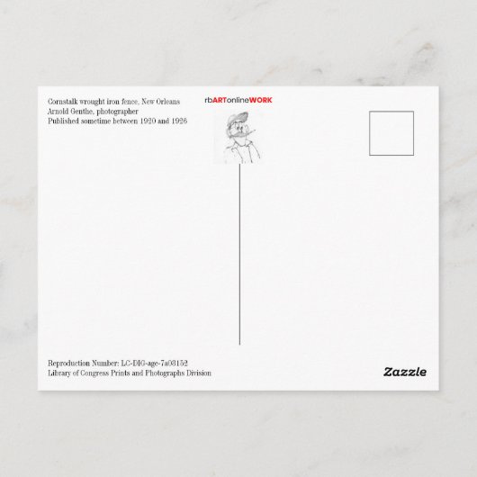 Cornstalk Wete IJzerplaat Briefkaart (Achterkant)