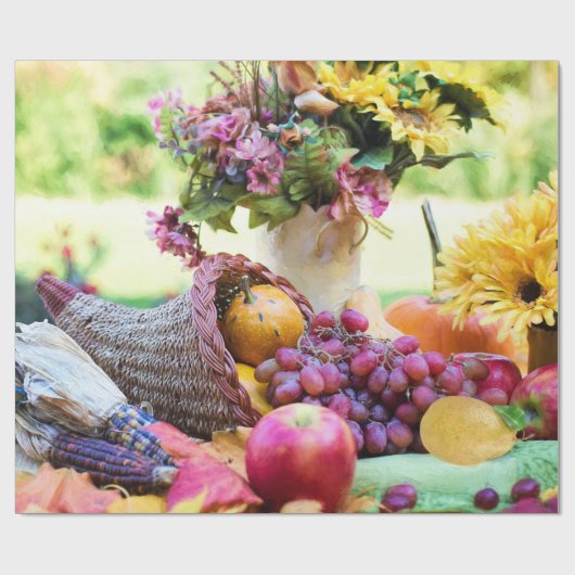 Cornucopia Autumn Harvest Chef's Table Cadeaupapier (Vlak)