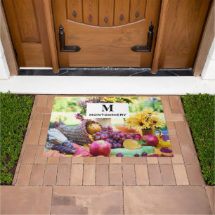 Cornucopia Autumn Harvest Chef's Table Monogram Deurmat