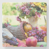 Cornucopia Autumn Harvest Chef's Table Stenen Onderzetter (Voorkant)