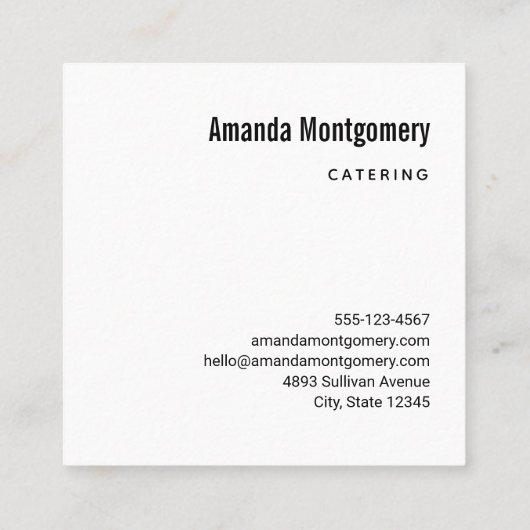 Cornucopia Autumn Harvest Chef's Table Vierkante Visitekaartje (Achterkant)