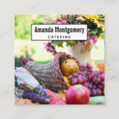 Cornucopia Autumn Harvest Chef's Table Vierkante Visitekaartje (Voorkant)