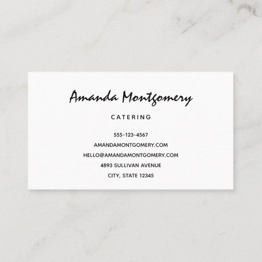 Cornucopia Autumn Harvest Chef's Table Visitekaartje (Achterkant)