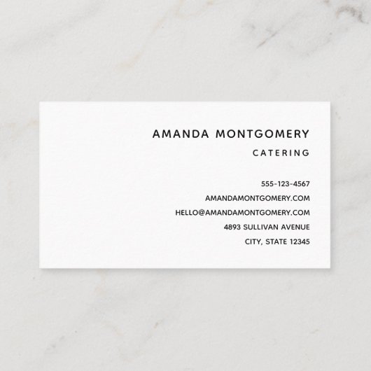 Cornucopia Autumn Harvest Chef's Table Visitekaartje (Achterkant)