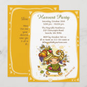 Cornucopia Autumn Harvest Girl Kaart (Voorkant / Achterkant)