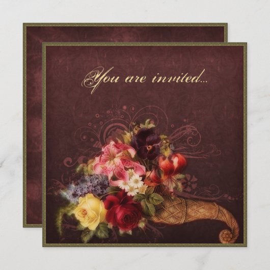 Cornucopia Bouquet Kaart (Voorkant / Achterkant)