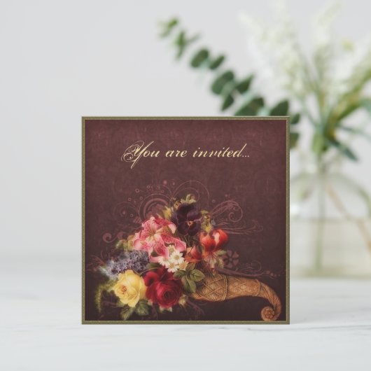 Cornucopia Bouquet Kaart (Staand voorkant)