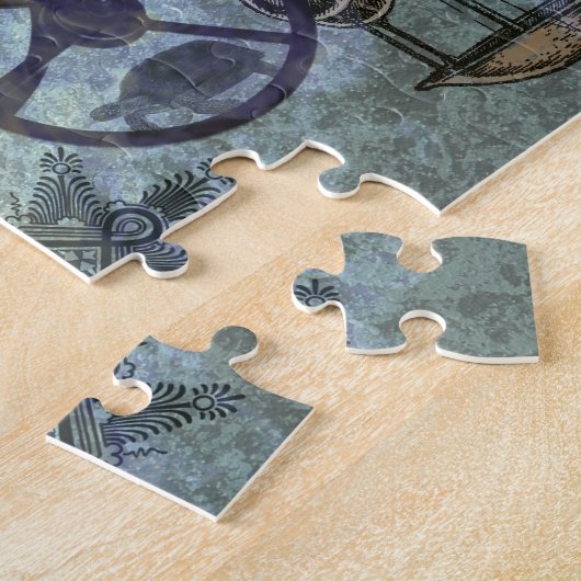 Cornucopia, een Franse Horn Steampunk Fantasy Legpuzzel (Zijkant)