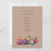 Cornucopia Friendsgiving Potluck Kaart (Achterkant)