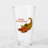 Cornucopia Happy Thanksgiving Glas (Voorkant)