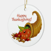 Cornucopia Happy Thanksgiving Keramisch Ornament (Links)