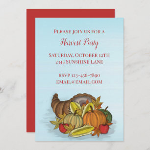 Cornucopia Harvest Invitation Aankondiging