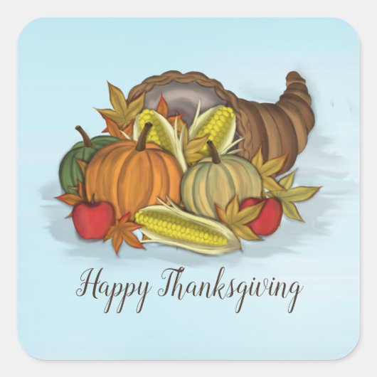Cornucopia Harvest Square Sticker (Voorkant)