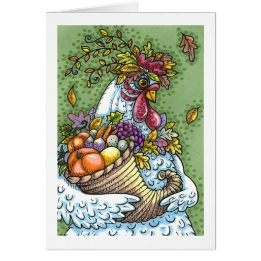 CORNUCOPIA HEN, THANKSGIVING CHICKEN HARVEST Blank (Voorkant)