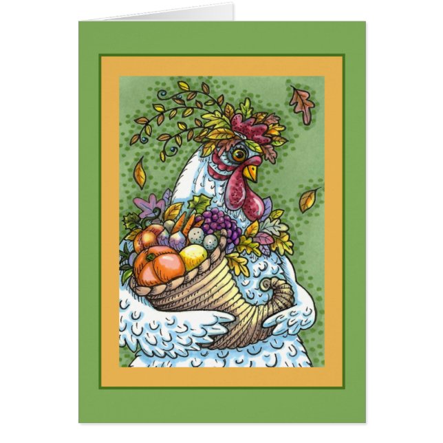 CORNUCOPIA HEN, THANKSGIVING CHICKEN HARVEST Blank (Voorkant)