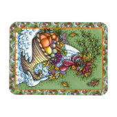 CORNUCOPIA HEN, THANKSGIVING CHICKEN HARVEST MAGNEET (Horizontaal)